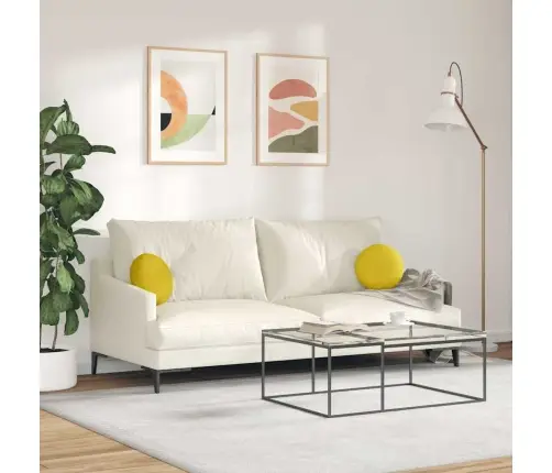 Istumispatjad 2 Pcs Kollane Ø 40 X 13 Cm Samet