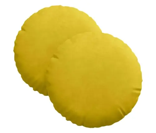 Istumispatjad 2 Pcs Kollane Ø 40 X 13 Cm Samet