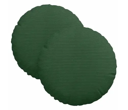 Sēdvietas Spilventiņi 2 Pcs Tumši Zaļš Ø 30 Cm Korduroja Audums Vidaxl