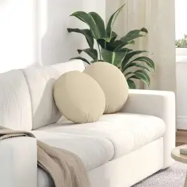 Sēdvietas Spilventiņi 2 Pcs Krēmkrāsa Ø40 X 13 Cm Audums Vidaxl