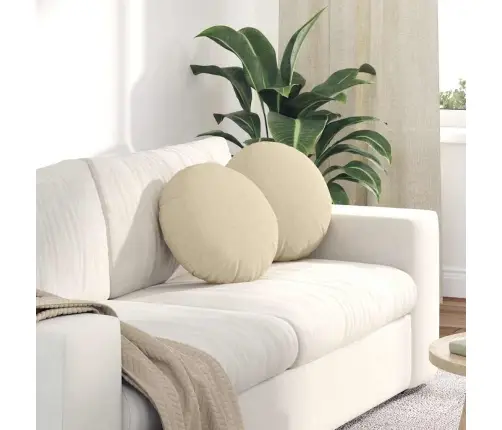 Sēdvietas Spilventiņi 2 Pcs Krēmkrāsa Ø40 X 13 Cm Audums Vidaxl