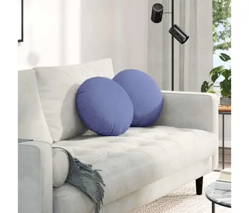 Sēdvietas Spilventiņi 2 Pcs Džinsu Zils Ø40 X 13 Cm Audums Vidaxl