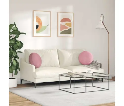 Sēdvietas Spilventiņi 2 Pcs Rozā Ø 40 X 13 Cm Samts Vidaxl