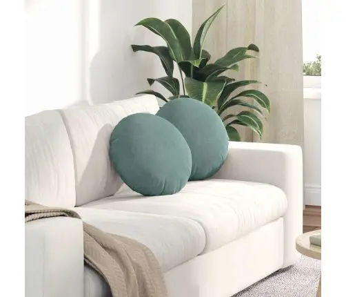 Istumispatjad 2 Pcs Mere Roheline Ø 40 X 13 Cm Samet