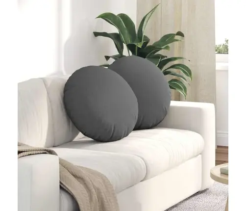 Sēdvietas Spilventiņi 2 Pcs Tumši Pelēks Ø50 X 19 Cm Audums Vidaxl