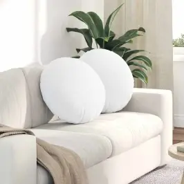 Sēdvietas Spilventiņi 2 Pcs Balts Ø50 X 19 Cm Audums Vidaxl