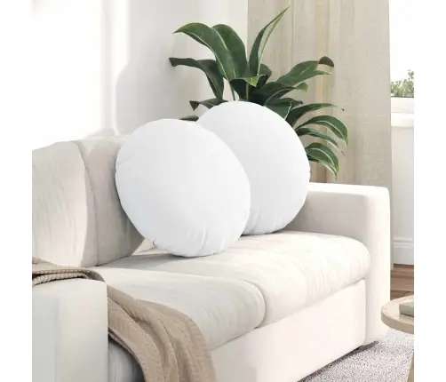 Istumispatjad 2 Pcs Valge Ø50 X 19 Cm Kangas