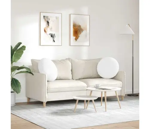 Istumispatjad 2 Pcs Valge Ø50 X 19 Cm Kangas