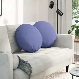 Sēdvietas Spilventiņi 2 Pcs Džinsu Zils Ø50 X 19 Cm Audums Vidaxl