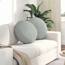 Sēdvietas Spilventiņi 2 Pcs Gaiši Pelēks Ø 40 X 13 Cm Samts Vidaxl