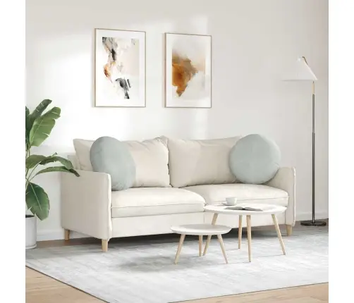 Sēdvietas Spilventiņi 2 Pcs Gaiši Pelēks Ø 40 X 13 Cm Samts Vidaxl