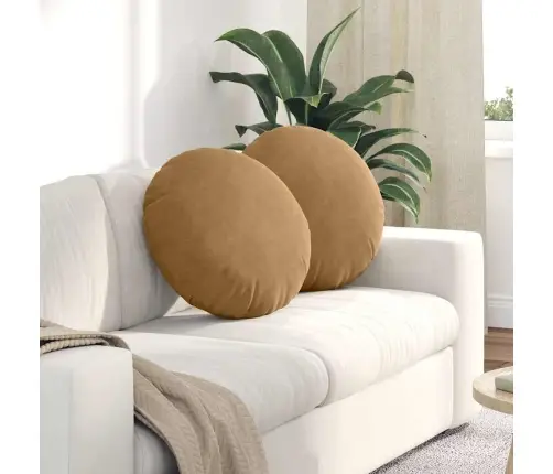 Istumispatjad 2 Pcs Pruun Ø50 X 19 Cm Samet