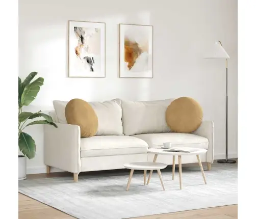 Istumispatjad 2 Pcs Pruun Ø50 X 19 Cm Samet