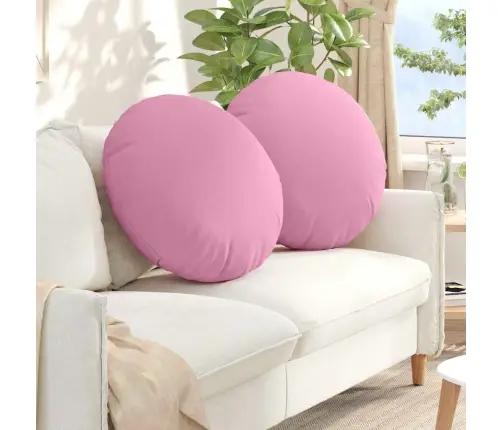 Sėdynių Pagalvėlės 2 Pcs Rožinė Ø60 X 21 Cm Audinys