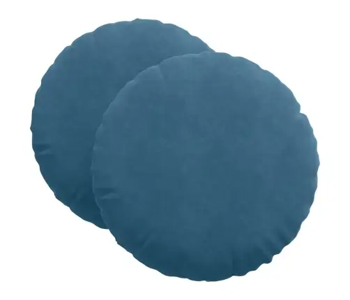 Istumispatjad 2 Pcs Sinine Ø 40 X 13 Cm Samet