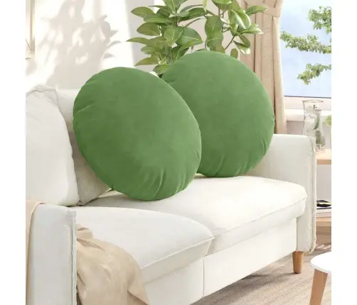 Sēdvietas Spilventiņi 2 Pcs Gaiši Zaļa Ø 40 X 13 Cm Samts Vidaxl