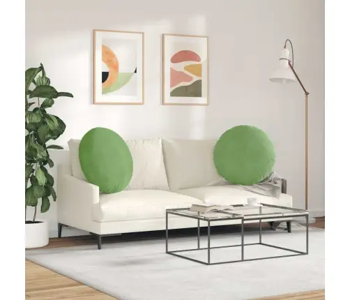 Sēdvietas Spilventiņi 2 Pcs Gaiši Zaļa Ø 40 X 13 Cm Samts Vidaxl