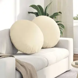 Istumispatjad 2 Pcs Cream Ø 60 Cm Korter Kangas