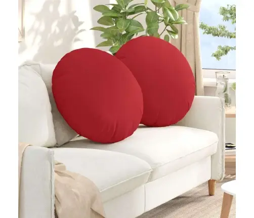 Istumispatjad 2 Pcs Punane Ø80 X 29 Cm Kangas