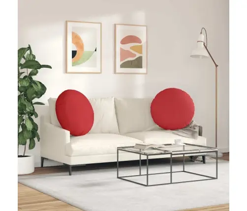 Istumispatjad 2 Pcs Punane Ø80 X 29 Cm Kangas