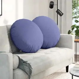 Istumispatjad 2 Pcs Jeans Sinine Ø80 X 29 Cm Kangas