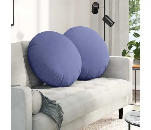 Istumispatjad 2 Pcs Jeans Sinine Ø80 X 29 Cm Kangas