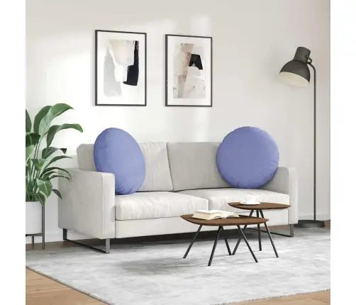 Istumispatjad 2 Pcs Jeans Sinine Ø80 X 29 Cm Kangas