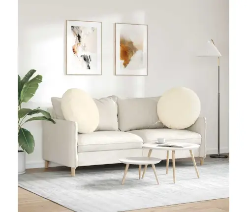 Sėdynių Pagalvėlės 2 Pcs Kreminė Ø 80 Cm Kordūrinis Audinys