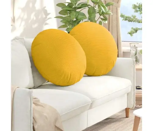 Sēdvietas Spilventiņi 2 Pcs Gaiši Dzeltena Ø 80 Cm Vidaxl