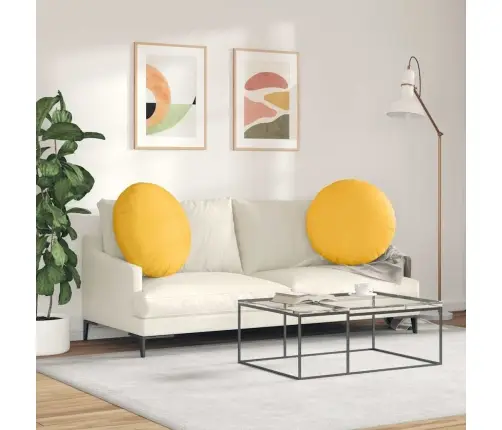 Sēdvietas Spilventiņi 2 Pcs Gaiši Dzeltena Ø 80 Cm Vidaxl
