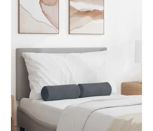 Spilveni 2 Pcs Tumši Pelēks Ø 15 X 40 Cm Korduroja Audums Vidaxl