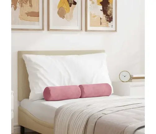 Spilveni 2 Pcs Rozā Ø 15 X 40 Cm Korduroja Audums Vidaxl