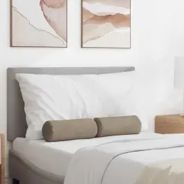 Spilveni 2 Pcs Pelēkbrūna Ø 15 X 40 Cm Mikrofibra Vidaxl