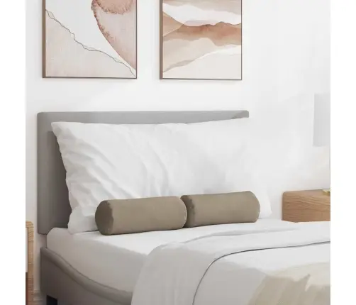 Spilveni 2 Pcs Pelēkbrūna Ø 15 X 40 Cm Mikrofibra Vidaxl