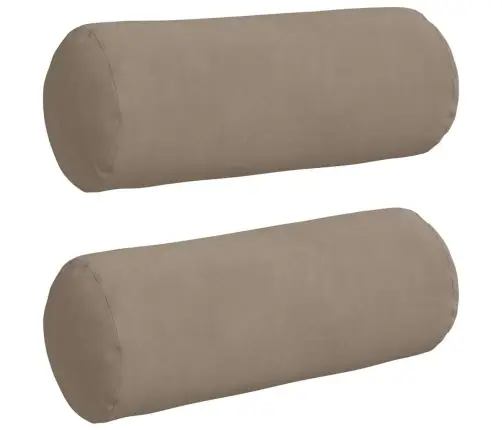 Spilveni 2 Pcs Pelēkbrūna Ø 15 X 40 Cm Mikrofibra Vidaxl