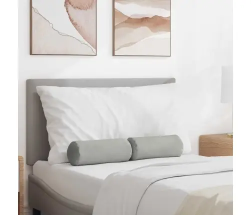 Spilveni 2 Pcs Gaiši Pelēks Ø 15 X 40 Cm Mikrofibra Vidaxl