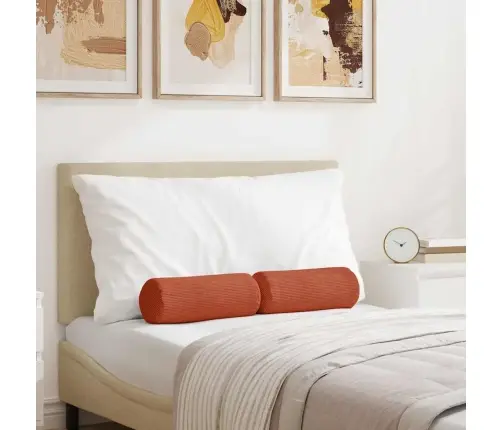 Padjad 2 Pcs Punane Oranž Ø 15 X 40 Cm Korter Kangas