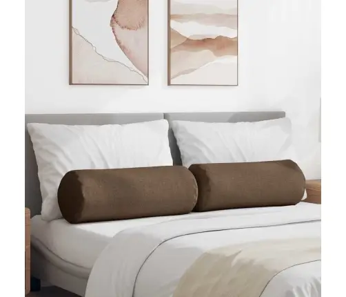 Padjad 2 Pcs Pruun Ø 25 X 70 Cm Kangas