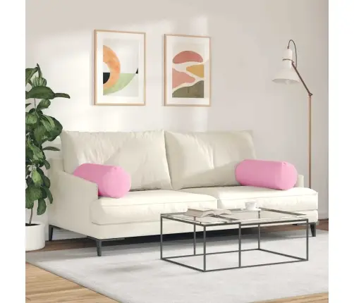 Spilveni 2 Pcs Rozā Ø 25 X 70 Cm Audums Vidaxl