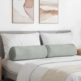 Spilveni 2 Pcs Gaiši Pelēks Ø 25 X 70 Cm Korduroja Audums Vidaxl