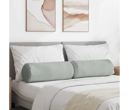 Spilveni 2 Pcs Gaiši Pelēks Ø 25 X 70 Cm Korduroja Audums Vidaxl