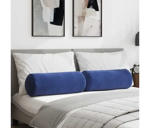 Spilveni 2 Pcs Policijas Zila Ø 25 X 70 Cm Korduroja Audums Vidaxl