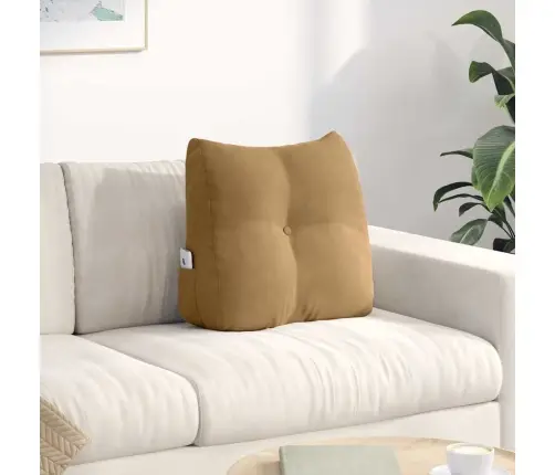 Atpakaļ Spilvens Brūna 45 X 24 X 50 Cm Samts Vidaxl