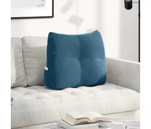 Atpakaļ Spilvens Zila 60 X 24 X 50 Cm Samts Vidaxl