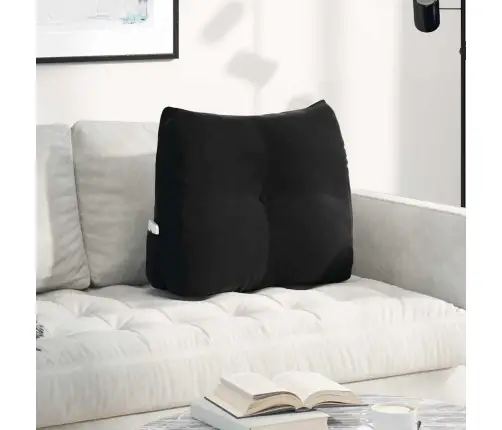Atpakaļ Spilvens Melna 60 X 24 X 50 Cm Samts Vidaxl