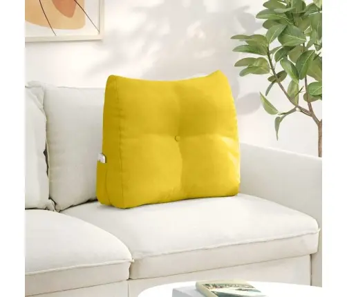 Atpakaļ Spilvens Dzeltena 60 X 24 X 50 Cm Samts Vidaxl