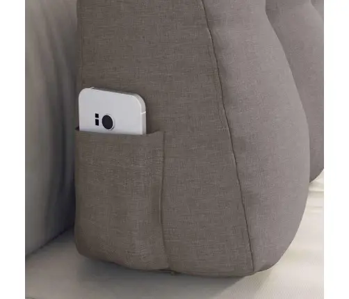 Atpakaļ Spilvens Pelēkbrūna 80 X 24 X 50 Cm Audums Vidaxl