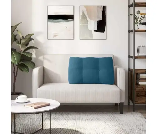 Atpakaļ Spilvens Zila 80 X 24 X 50 Cm Samts Vidaxl