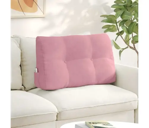 Atpakaļ Spilvens Rozā 80 X 24 X 50 Cm Samts Vidaxl