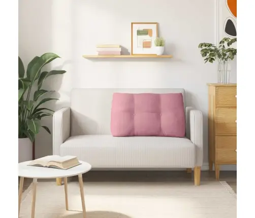 Atpakaļ Spilvens Rozā 80 X 24 X 50 Cm Samts Vidaxl